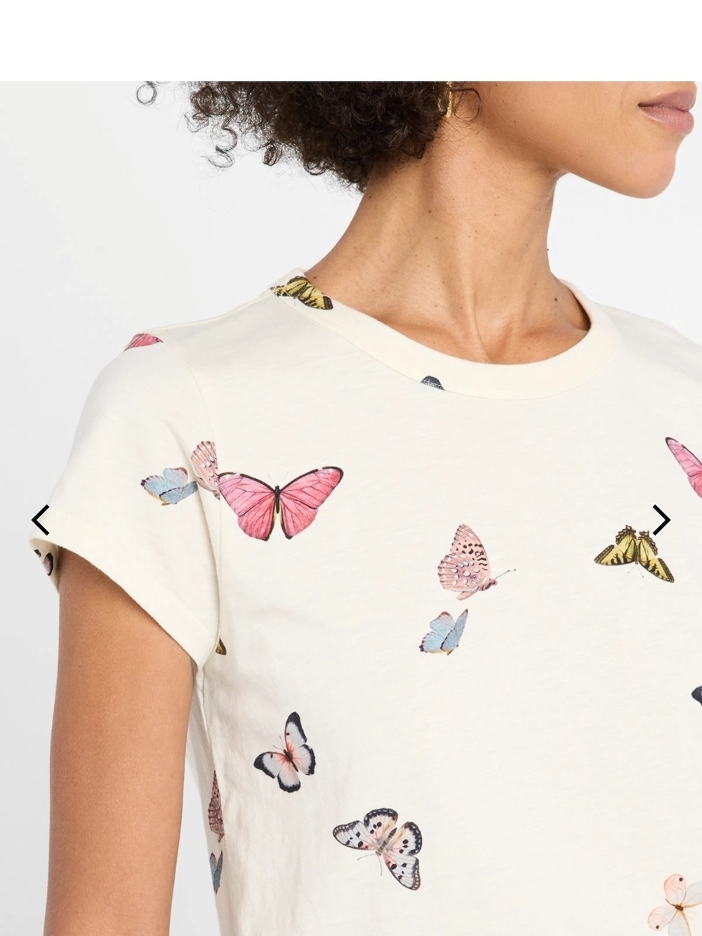rag & bone Cream Butterfly Print Short Sleeve Tee - Picture 3 of 7